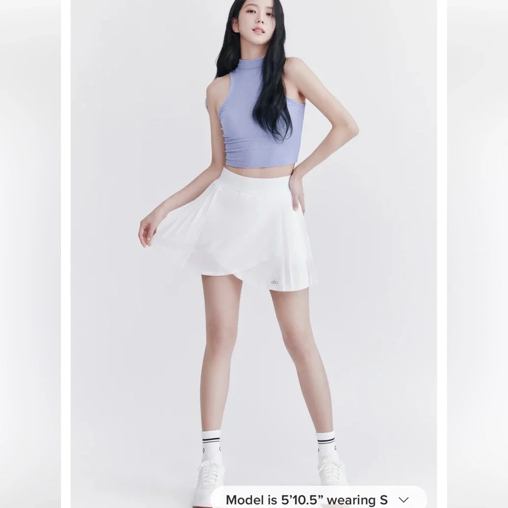 ALO Yoga White Pleated Skirt